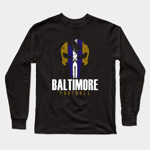 Baltimore Pro Football - Vintage Grunge Long Sleeve T-Shirt by FFFM